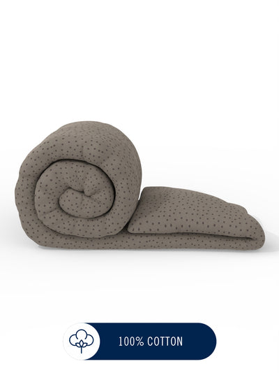 Super Fine 100% Egyptian Satin Cotton Comforter For All Weather <small> (geometric-khaki)</small>