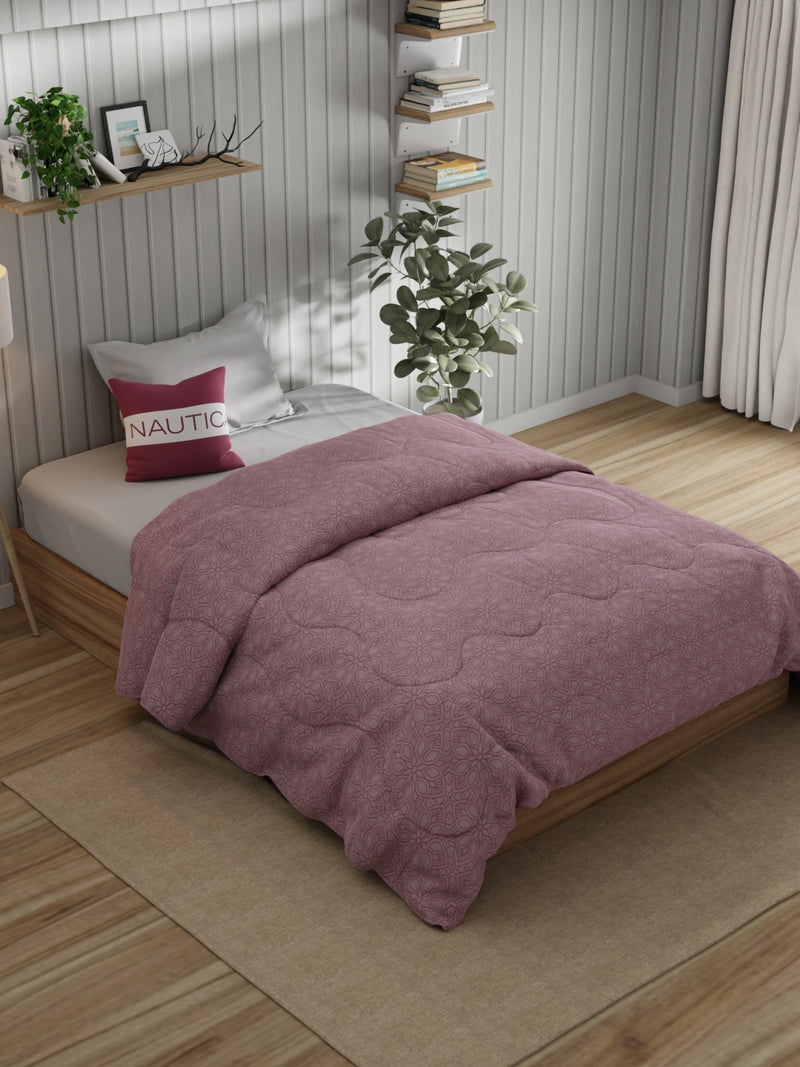 Super Fine 100% Egyptian Satin Cotton Comforter For All Weather <small> (floral-pink)</small>