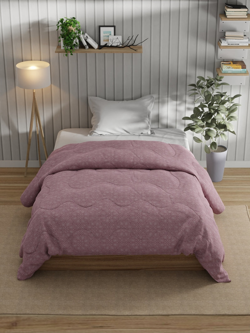 Super Fine 100% Egyptian Satin Cotton Comforter For All Weather <small> (floral-pink)</small>