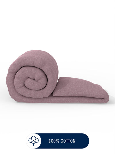 Super Fine 100% Egyptian Satin Cotton Comforter For All Weather <small> (floral-pink)</small>