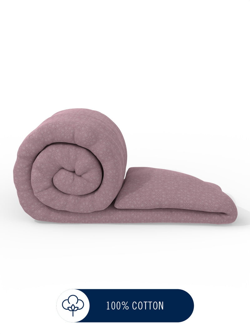 Super Fine 100% Egyptian Satin Cotton Comforter For All Weather <small> (floral-pink)</small>