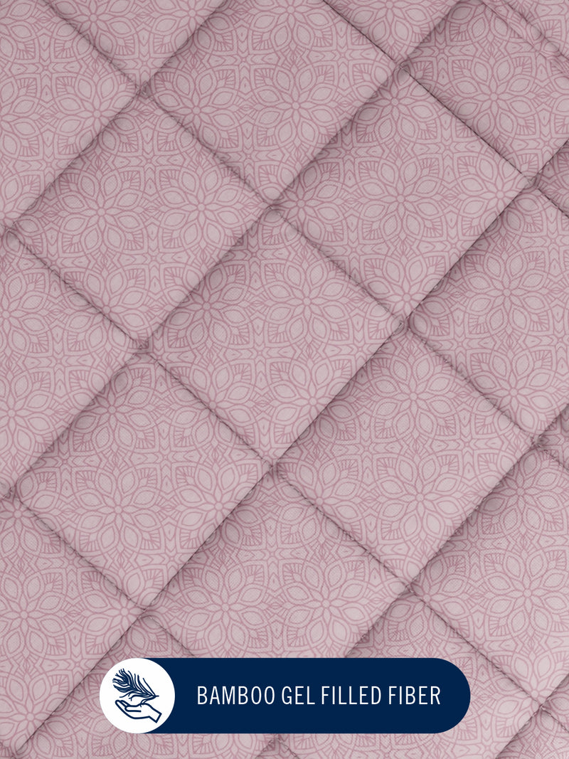 Super Fine 100% Egyptian Satin Cotton Comforter For All Weather <small> (floral-pink)</small>