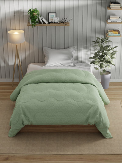 Super Fine 100% Egyptian Satin Cotton Comforter For All Weather <small> (geometric-sage)</small>