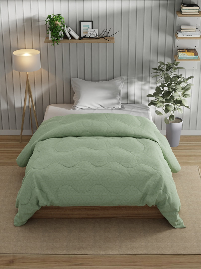 Super Fine 100% Egyptian Satin Cotton Comforter For All Weather <small> (geometric-sage)</small>