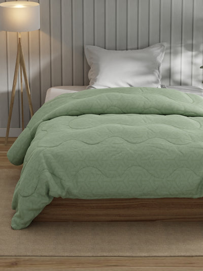 Super Fine 100% Egyptian Satin Cotton Comforter For All Weather <small> (geometric-sage)</small>