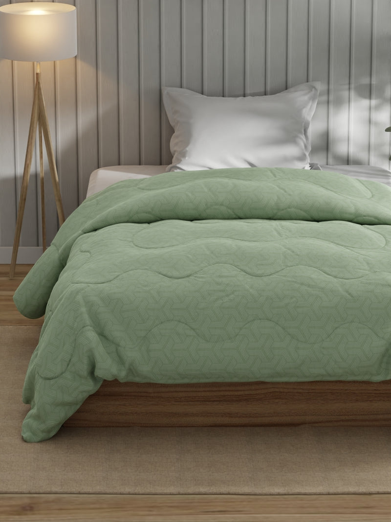Super Fine 100% Egyptian Satin Cotton Comforter For All Weather <small> (geometric-sage)</small>