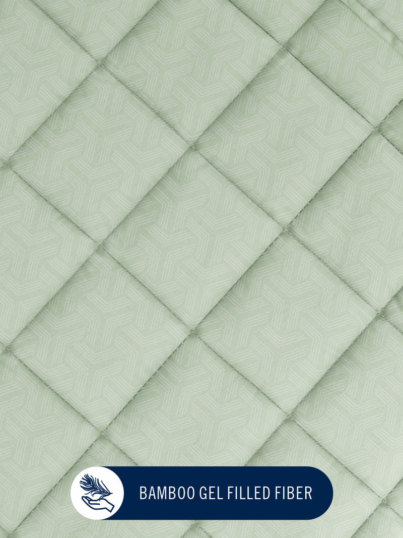 Super Fine 100% Egyptian Satin Cotton Comforter For All Weather <small> (geometric-sage)</small>