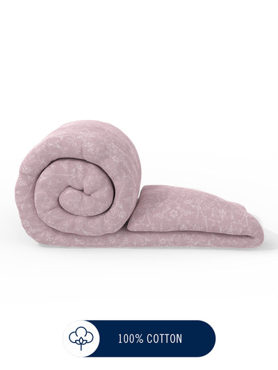 Super Fine 100% Egyptian Satin Cotton Comforter For All Weather <small> (abstract-pink)</small>