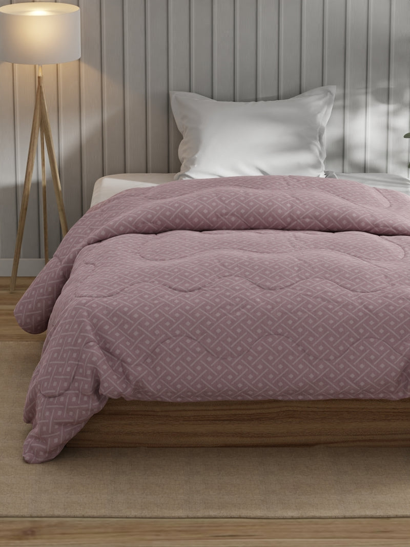 Super Fine 100% Egyptian Satin Cotton Comforter For All Weather <small> (geometric-pink)</small>