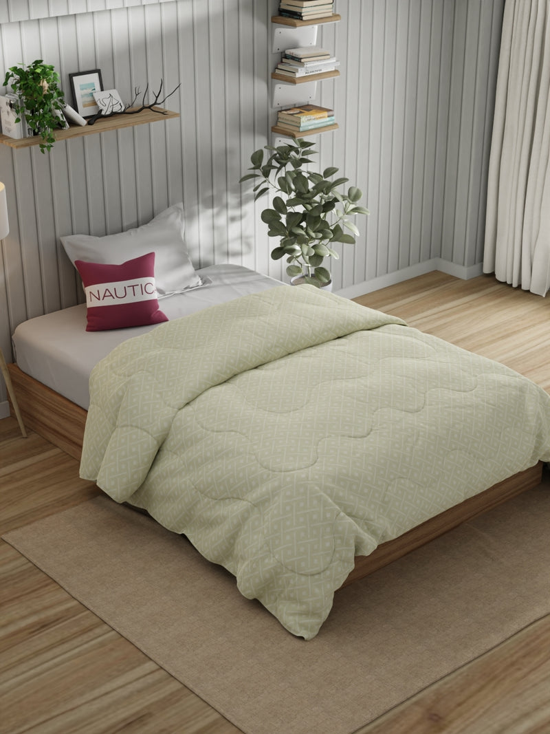 Super Fine 100% Egyptian Satin Cotton Comforter For All Weather <small> (geometric-lt.sage)</small>