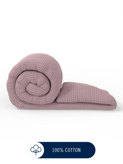 Super Fine 100% Egyptian Satin Cotton Comforter For All Weather <small> (geometric-lavender)</small>