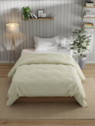 Super Fine 100% Egyptian Satin Cotton Comforter For All Weather <small> (geometric-lt.sage)</small>