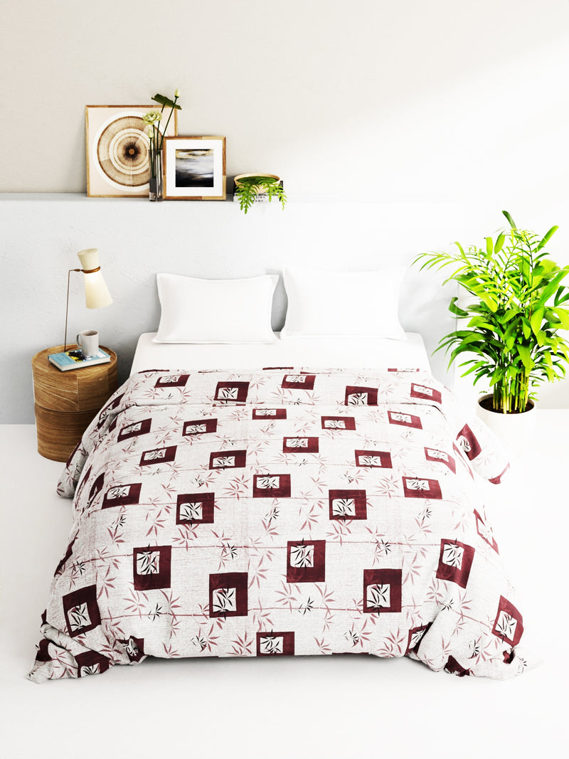 Super Soft 100% Natural Cotton Fabric Double Comforter For Winters <small> (geometric-plum)</small>