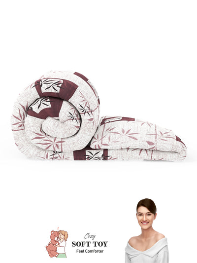 Super Soft 100% Natural Cotton Fabric Double Comforter For Winters <small> (geometric-plum)</small>