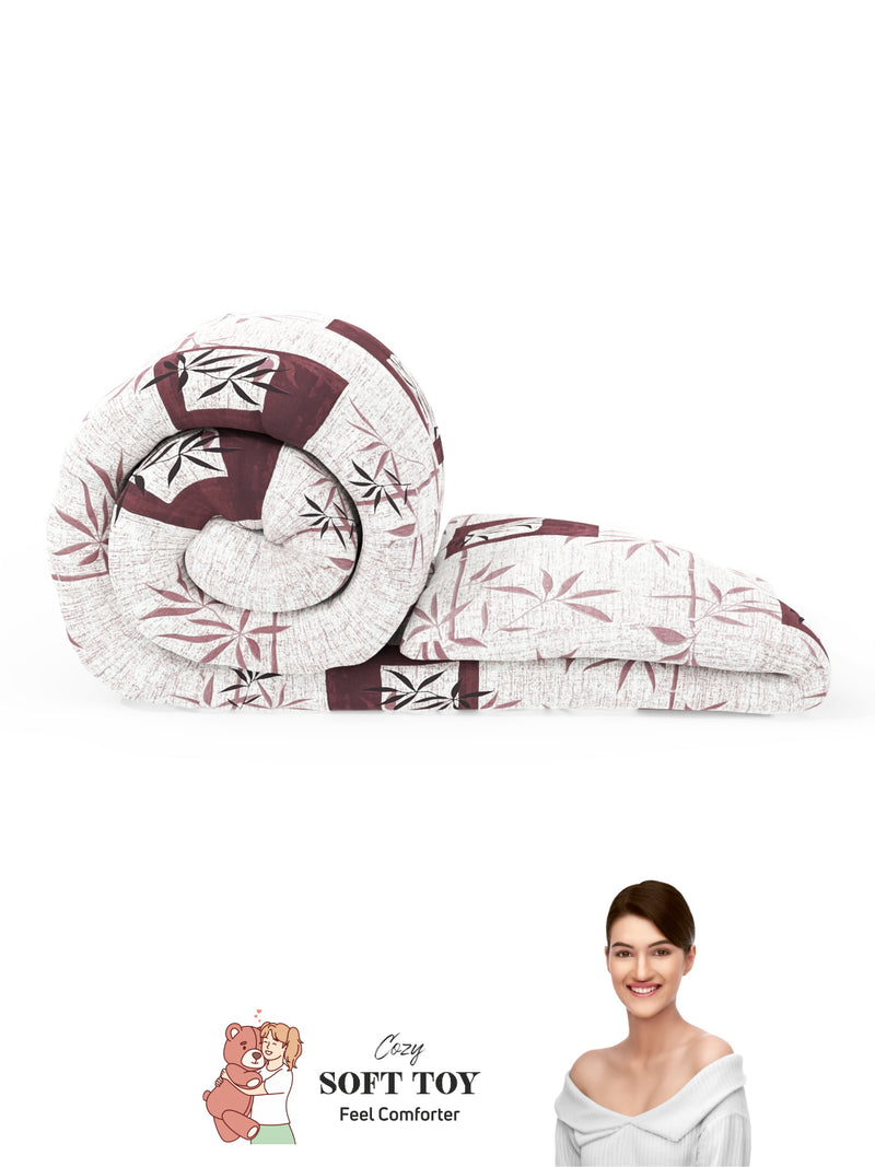 Super Soft 100% Natural Cotton Fabric Double Comforter For Winters <small> (geometric-plum)</small>