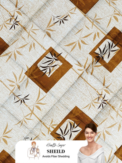 Super Soft 100% Natural Cotton Fabric Double Comforter For Winters <small> (geometric-brown)</small>