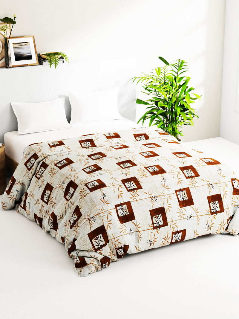 Super Soft 100% Natural Cotton Fabric Double Comforter For Winters <small> (geometric-brown)</small>