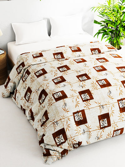 Super Soft 100% Natural Cotton Fabric Double Comforter For Winters <small> (geometric-brown)</small>