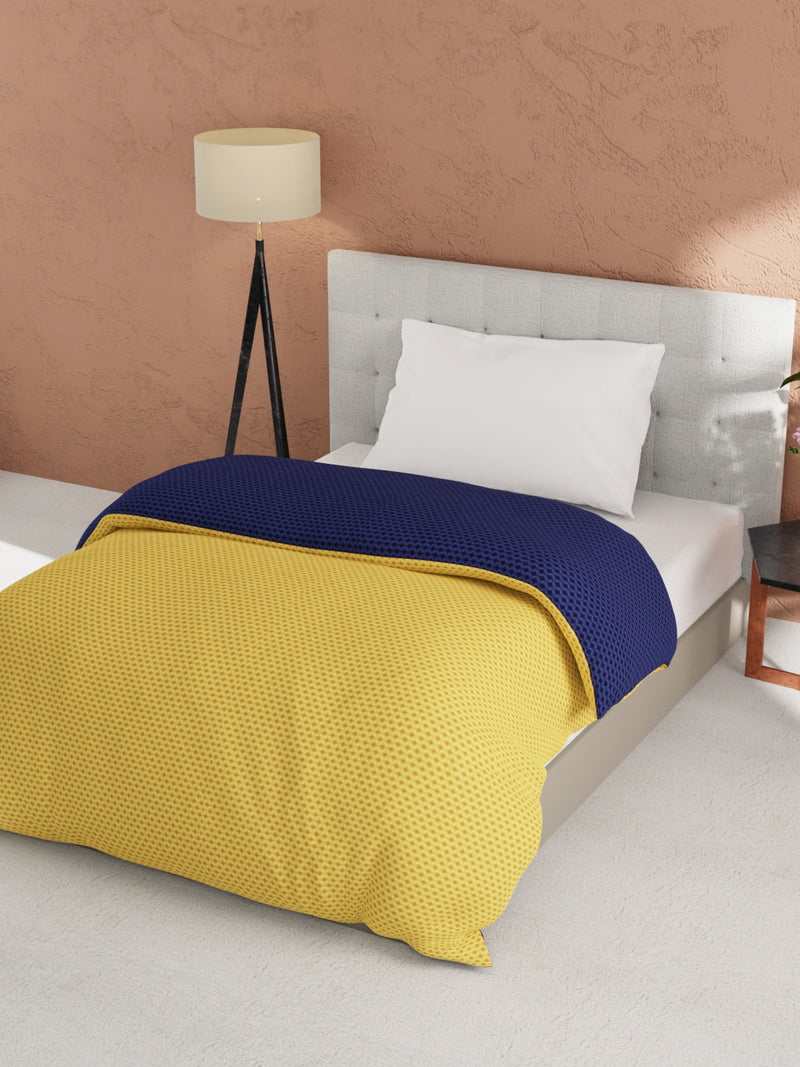 Ultra Soft Microfiber Reversible Comforter For All Weather <small> (reversible-blue/yellow)</small>