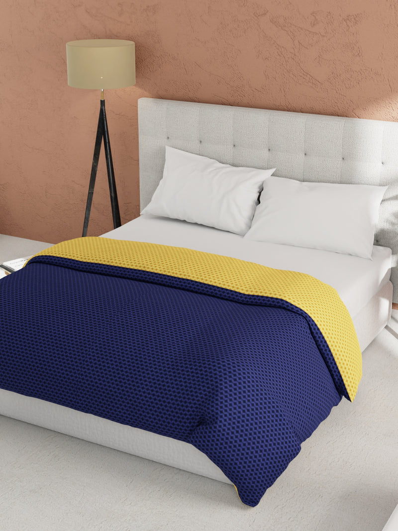 Ultra Soft Microfiber Reversible Comforter For All Weather <small> (reversible-blue/yellow)</small>