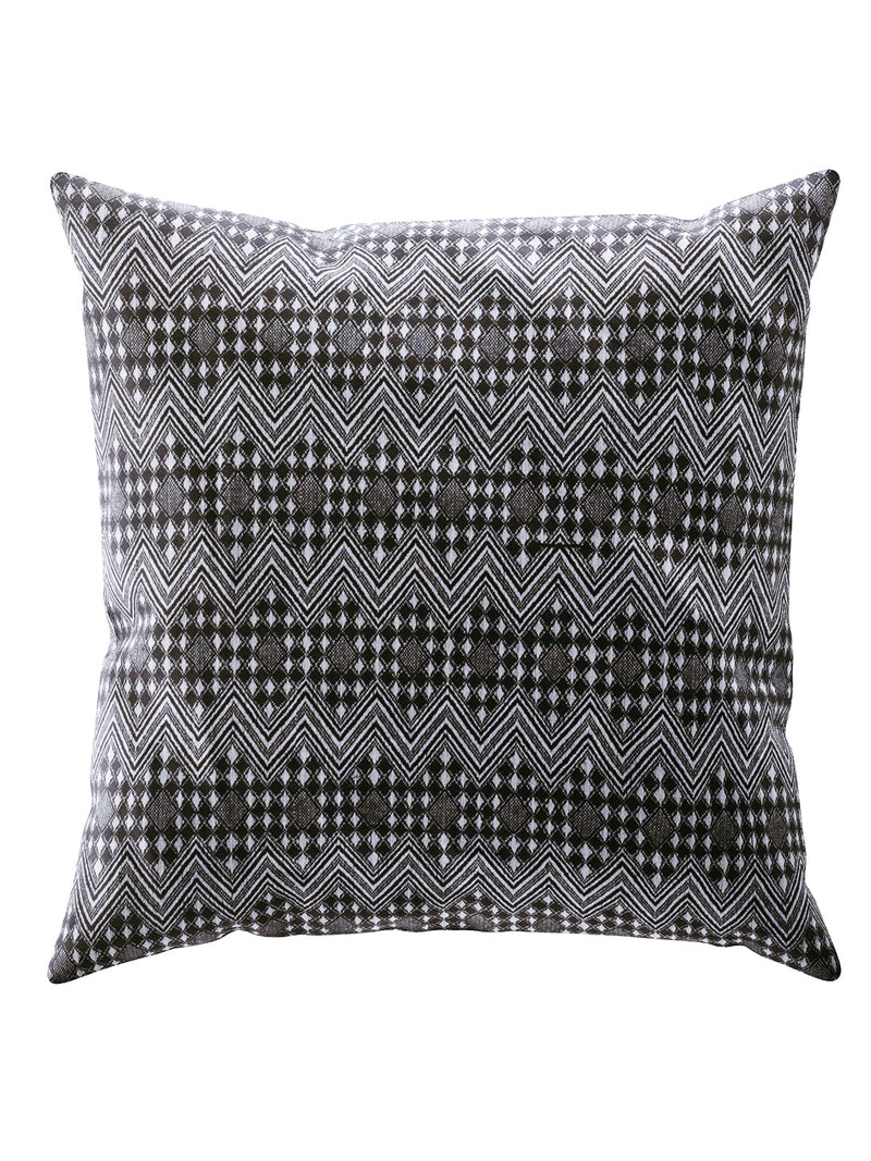 Decorative Hand Loom Cotton Jute Cushion Covers <small> (geometric-black)</small>