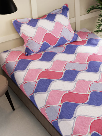 Extra Smooth Micro 2 Single Bedsheet With 2 Pillow Cover <small> (abstract-blue/multi)</small>