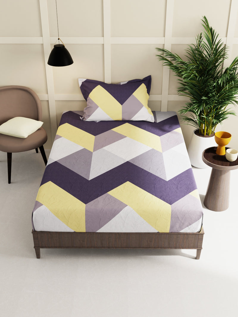 Extra Smooth Micro 2 Single Bedsheet With 2 Pillow Cover <small> (geometric-mutli)</small>