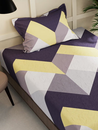 Extra Smooth Micro 2 Single Bedsheet With 2 Pillow Cover <small> (geometric-mutli)</small>