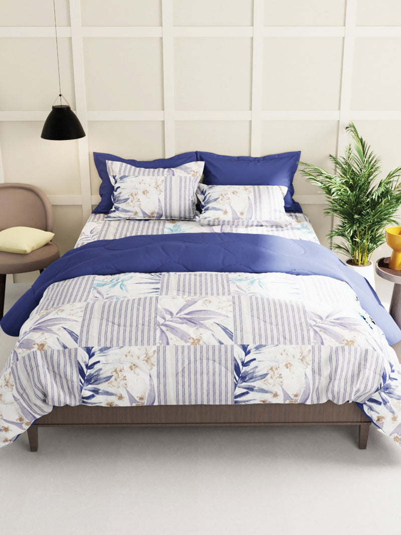 Extra Smooth Micro 2 Single Bedsheet With 2 Pillow Cover <small> (stripe-blue/multi)</small>