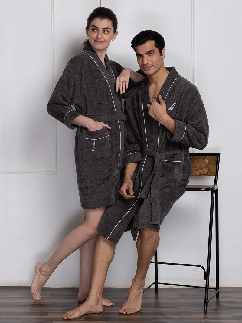 Luxurious Ultra Soft Bath Robe <small> (solid-dark grey)</small>