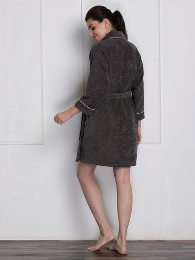 Luxurious Ultra Soft Bath Robe <small> (solid-dark grey)</small>