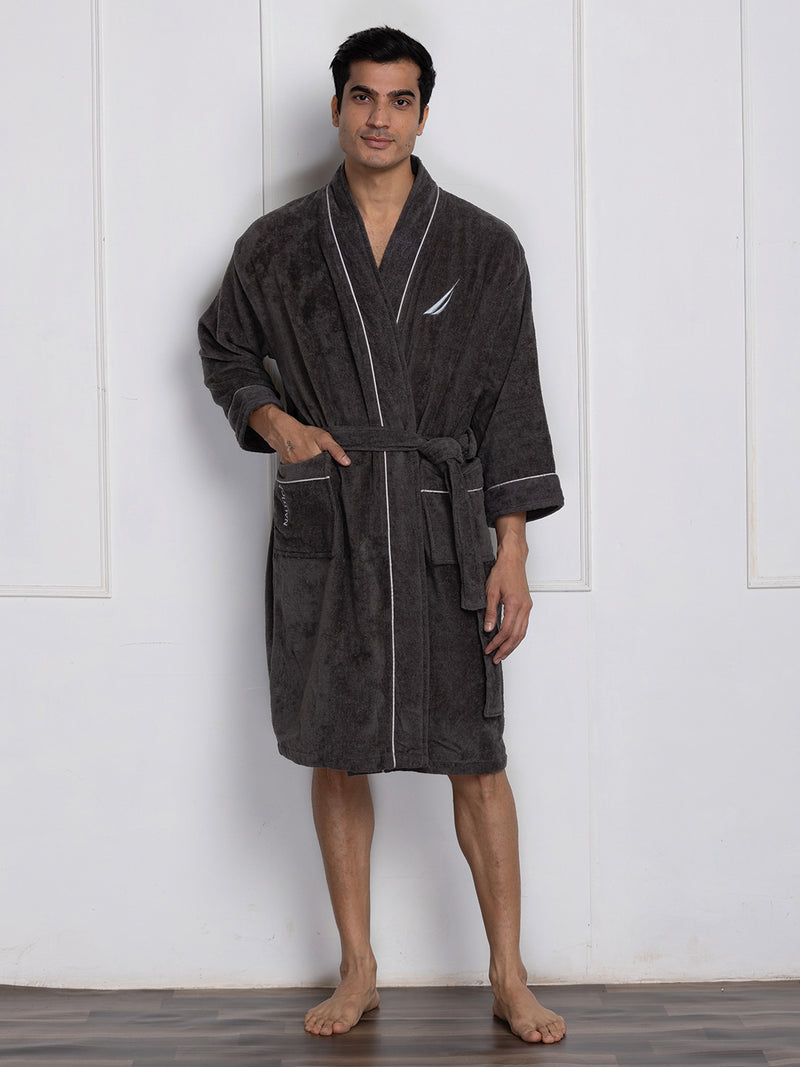 Luxurious Ultra Soft Bath Robe <small> (solid-dark grey)</small>