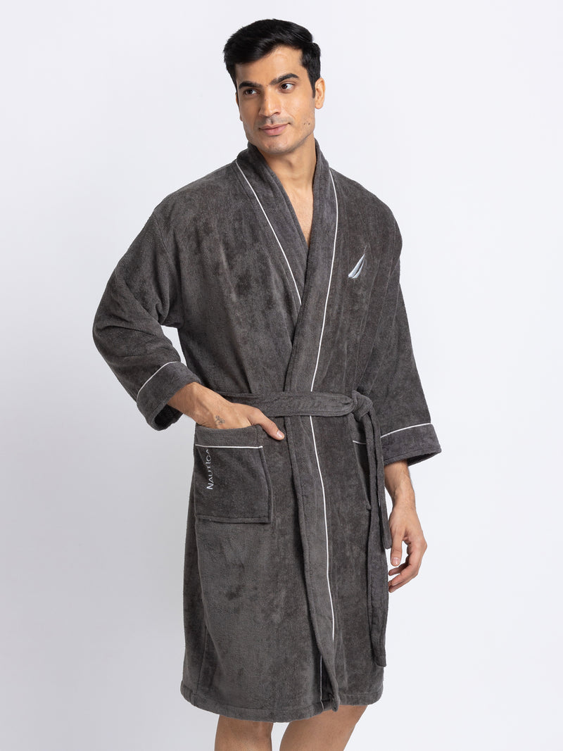 Luxurious Ultra Soft Bath Robe <small> (solid-dark grey)</small>