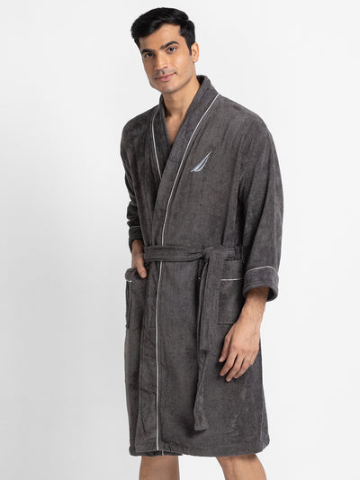 Luxurious Ultra Soft Bath Robe <small> (solid-dark grey)</small>