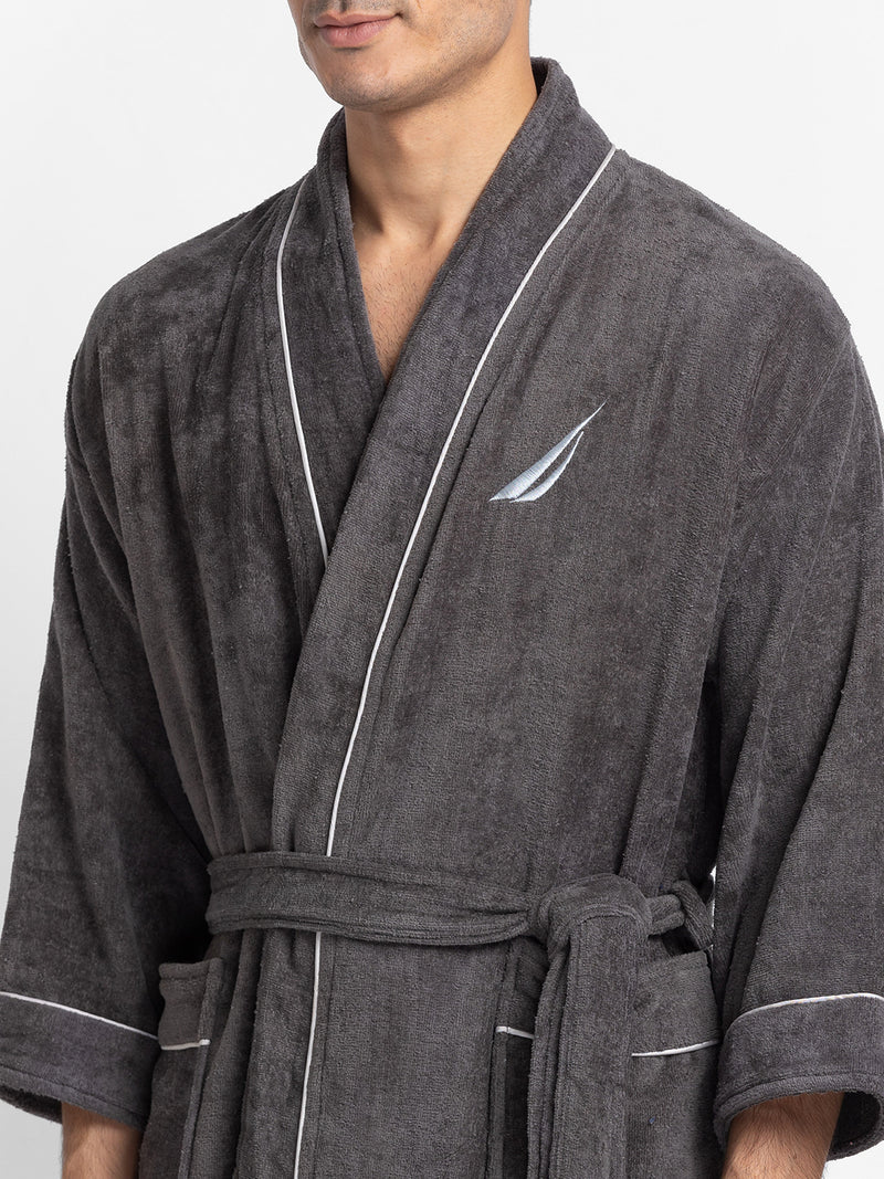 Luxurious Ultra Soft Bath Robe <small> (solid-dark grey)</small>