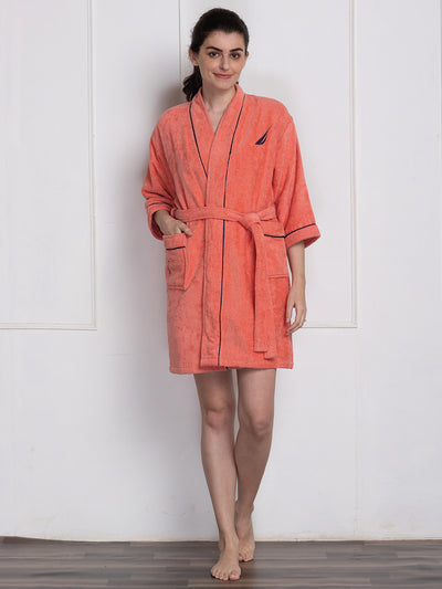 Luxurious Ultra Soft Bath Robe <small> (solid-navy/dark grey)</small>