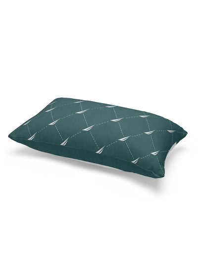 Premium Cotton Printed Cushion Covers <small> (stripe-dullpink/forestgreen)</small>