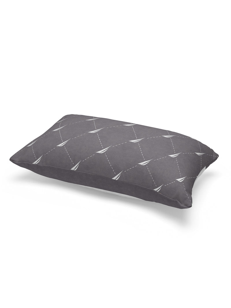 Premium Cotton Printed Cushion Covers <small> (stripe-dullpink/grey)</small>