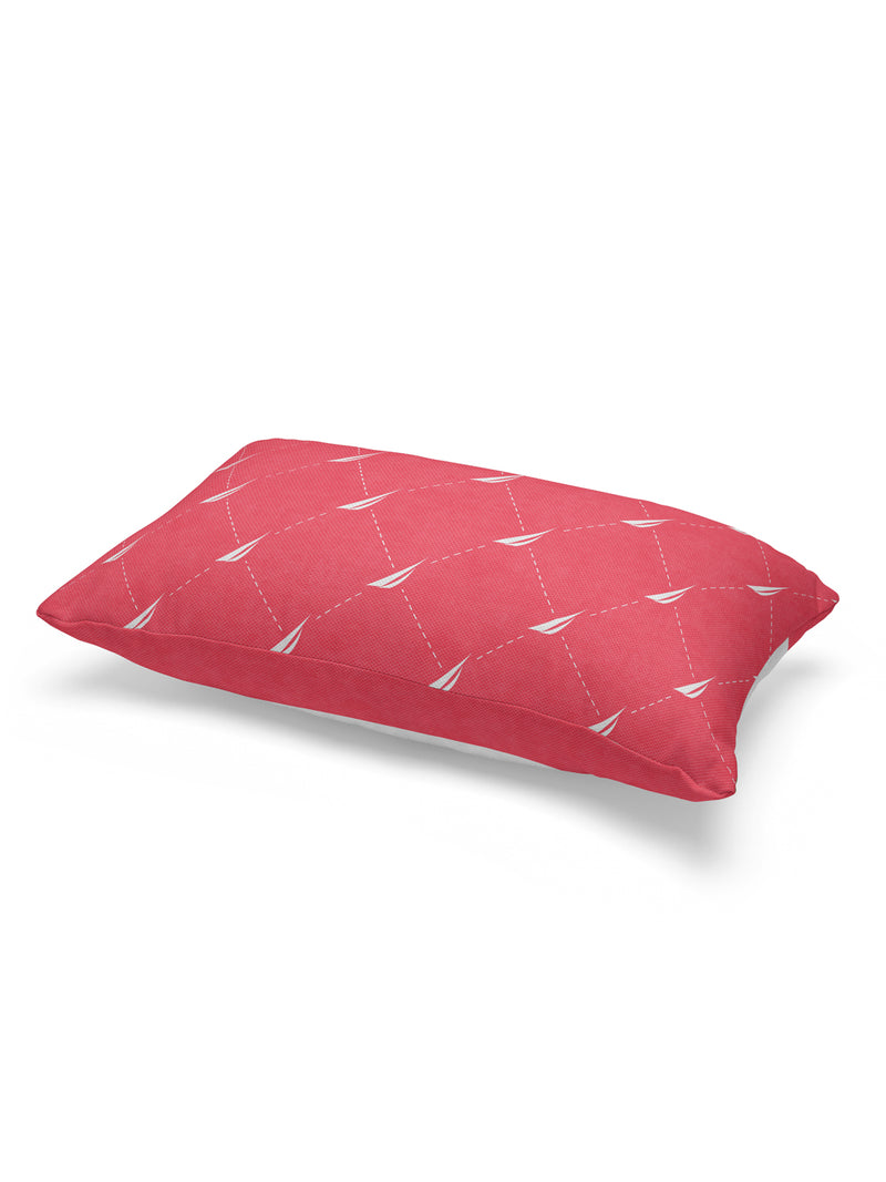 Premium Cotton Printed Cushion Covers <small> (stripe-dullpink/coral)</small>