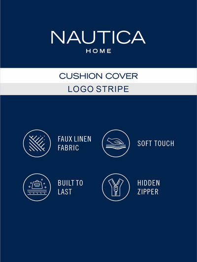 Premium Cotton Printed Cushion Covers <small> (stripe-burgundy/navy)</small>