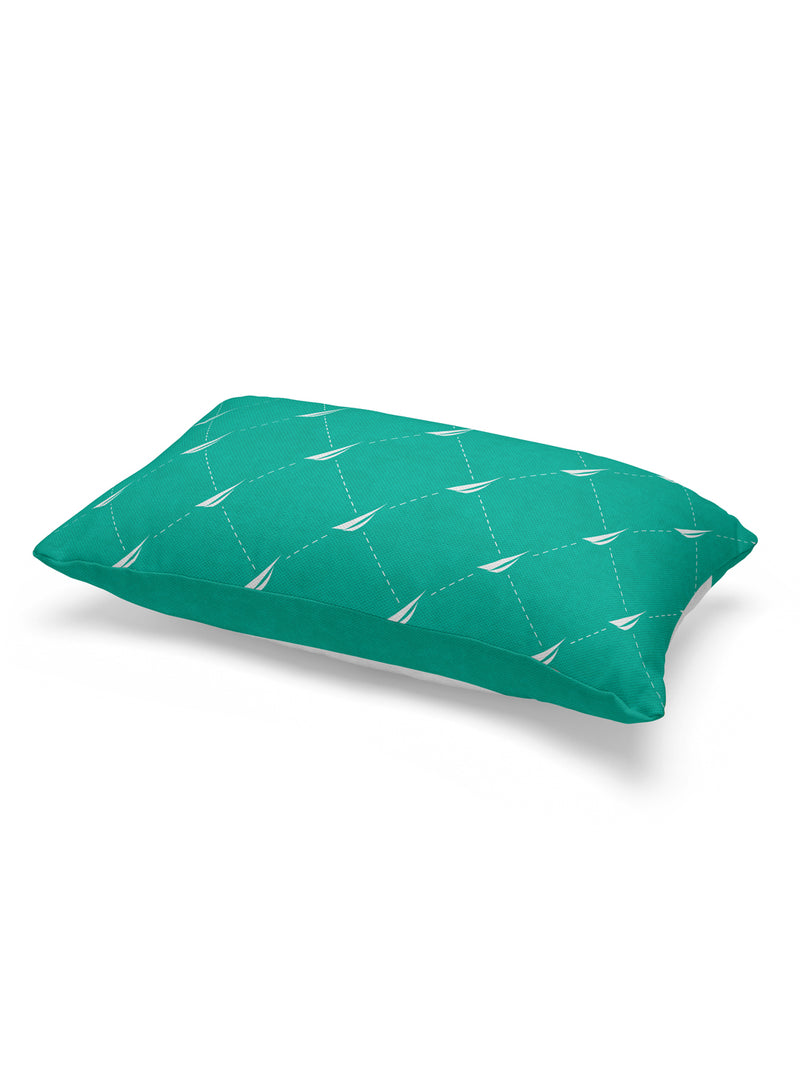 Premium Cotton Printed Cushion Covers <small> (stripe-navy/mint)</small>