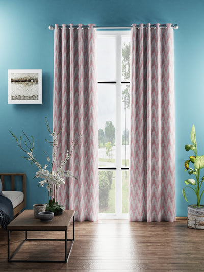 Jacquard Blackout Eyelet Curtain <small> (ornamental-pink)</small>