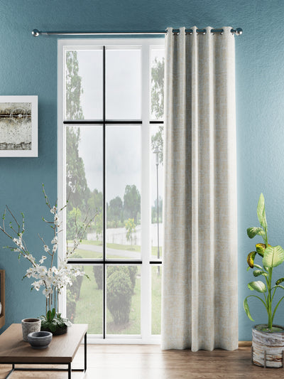 Jacquard Blackout Eyelet Curtain <small> (abstract-golden beige)</small>