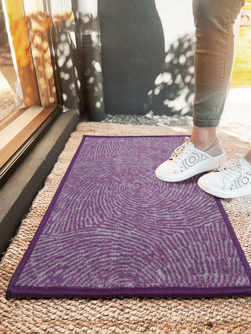 Highly Durable Anti Slip Door Mat <small> (spiral-maroon/beige)</small>