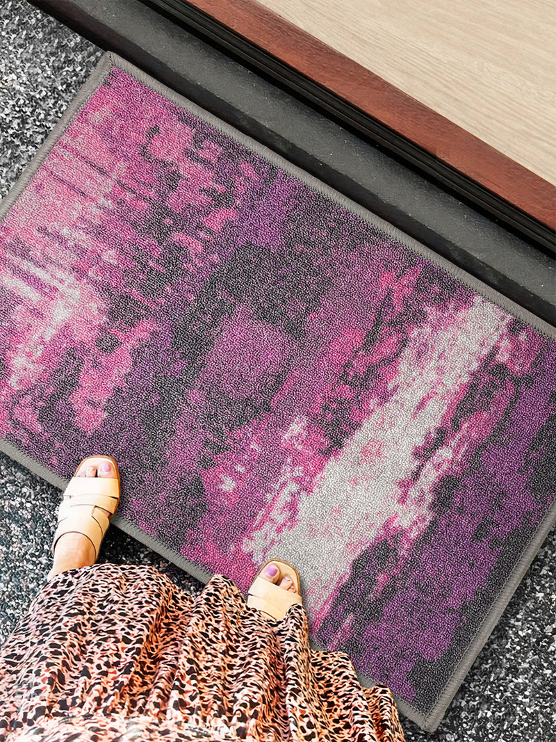 Highly Durable Anti Slip Door Mat <small> (abstract-purple/grey)</small>