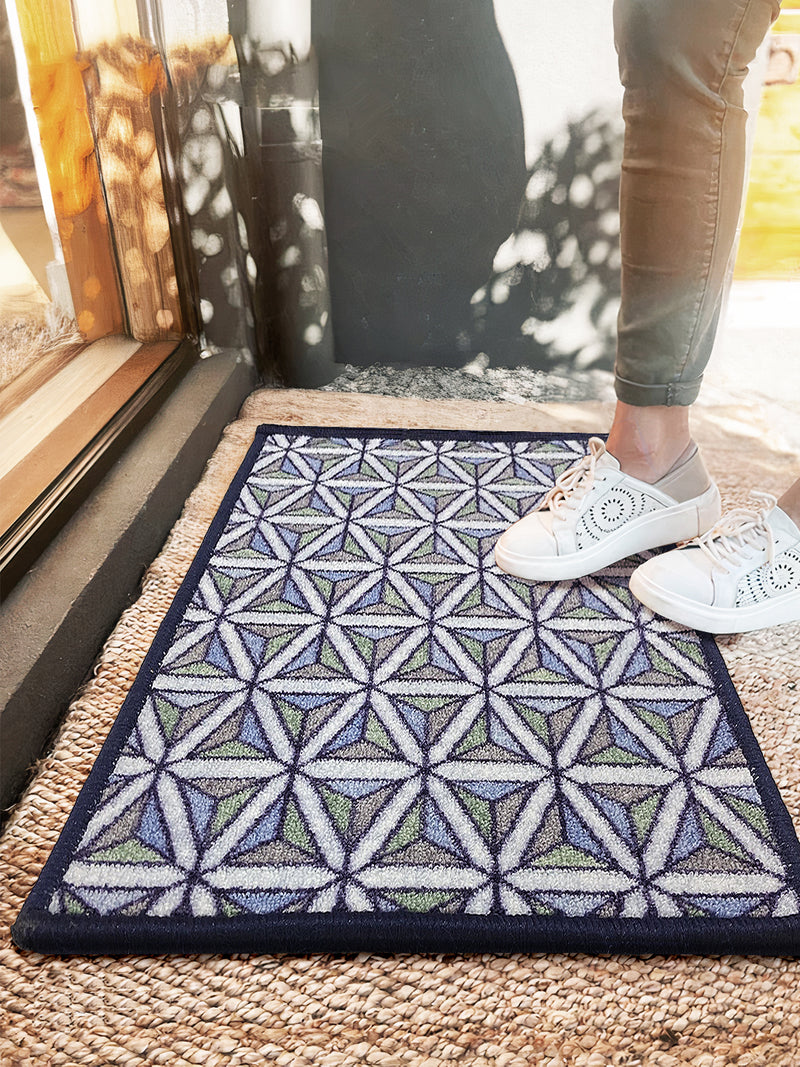 Highly Durable Anti Slip Door Mat <small> (geometric-lt.green)</small>