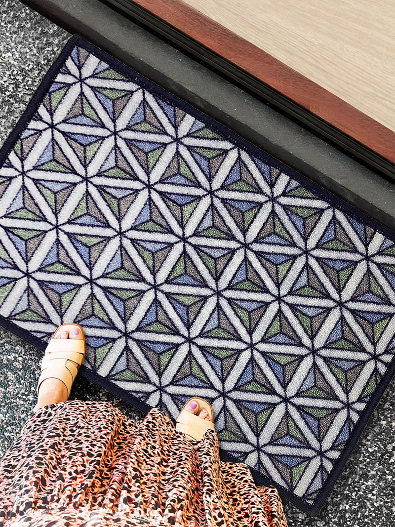 Highly Durable Anti Slip Door Mat <small> (geometric-lt.green)</small>