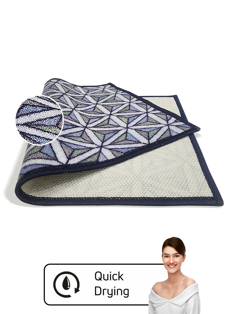 Highly Durable Anti Slip Door Mat <small> (geometric-lt.green)</small>