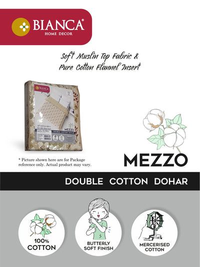 Extremely Soft 100% Muslin Cotton Dohar With Pure Cotton Flannel Filling <small> (ornamental-white/peach)</small>
