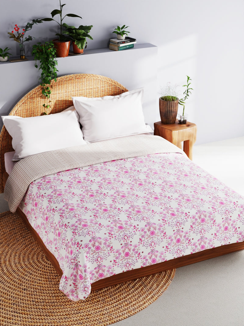 Extremely Soft 100% Muslin Cotton Dohar With Pure Cotton Flannel Filling <small> (floral-pink/multi)</small>